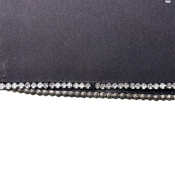 Chic Black Mini Skirt with Embellished Hem - Picture 2 of 3